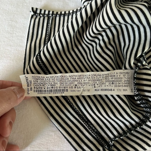 Zara Trafaluc Black and White Striped Bodycon MIDI Sleeveless Dress. Size 28 - Picture 7 of 11